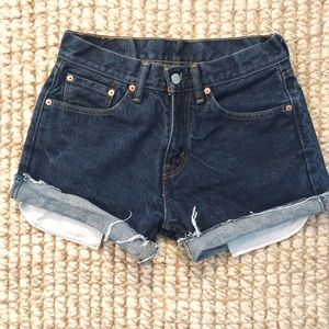 High-Waisted Levi Strauss Cuttoff Denim Shorts